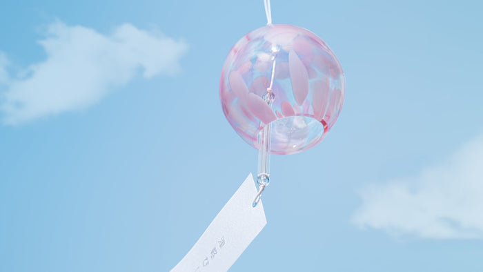 A pink japanese windchime