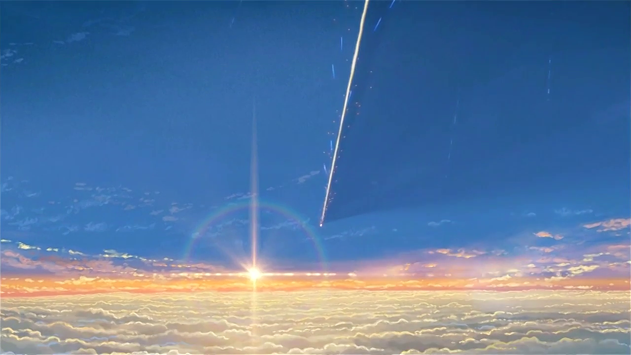 A falling comet from the movie Your Name