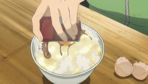 Tamago Kake Gohan (egg stirred into a hot bowl of rice)